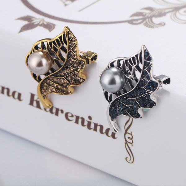 

3pcs/lot fashion leaf enamel brooches 2019 women men's weddings brooch pins christmas gift, Gray
