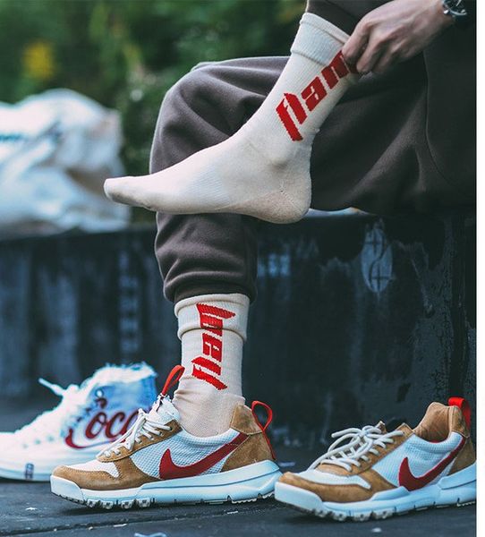 

2019 national tide hip hop brand high treet treet per onality engli h alphabet port ock long barrel men 039 and women 039 ock, Black