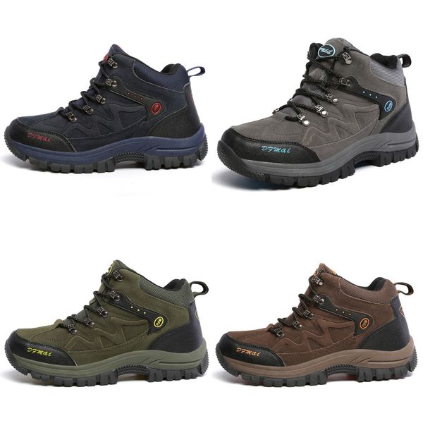 

2019 mans winter shoes leather travel boots men waterproof non-slip casual shoes men big size sneakers footwear, Black