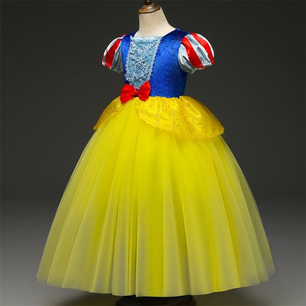 

new baby girl clothes snow white dress for girl cosplay sleeping beauty princess party dress ankle-length fancy halloween gown, Red;yellow