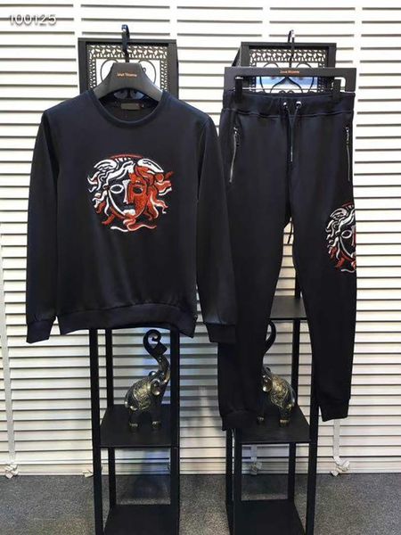 

2019 mens casual tracksuits r print sweatsuits casual coats jackets casual sweatshirts, Gray