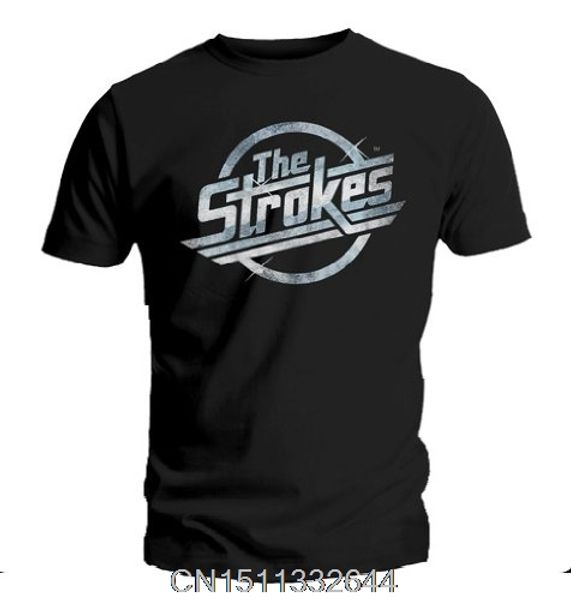

short-sleeve crew neck cotton mens the strokes vintage t shirts, White;black