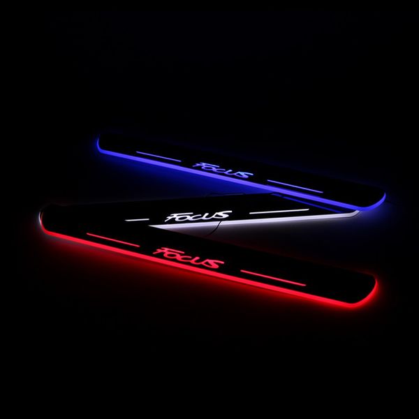 

for ford focus 2012-2018 acrylic moving led welcome pedal car scuff plate pedal door sill pathway light