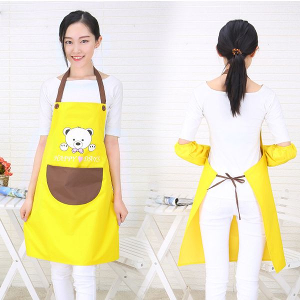 

cooking aprons peachskin baking lightweight work apron apron bear waterproof home cartoon gift bbq craft kitchen restaurant