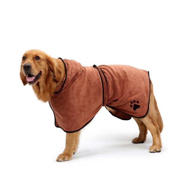 

fast dry pet bath towel quickly absorbing water bath robe for dog and cat size xl (brown
