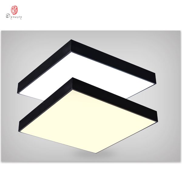 

modern aluminum ceiling light simple square led hanging lights fashion office bedroom kindergarten shop black& white lighting ing