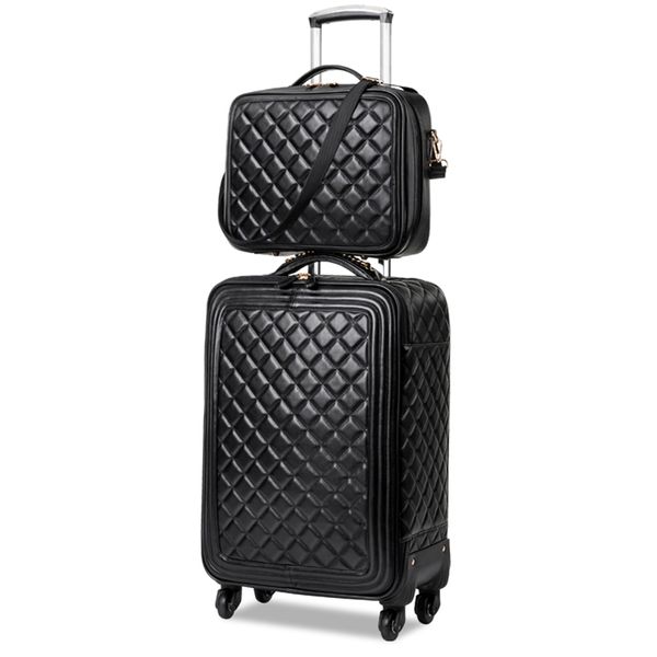 

new letrend retro pu leather rolling luggage set spinner high capacity trolley high grade luxury suitcase wheels cabin travel bag