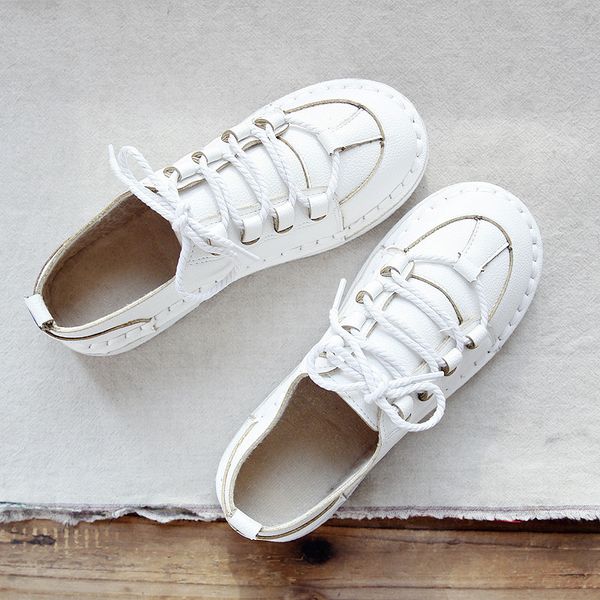 

spring 2020 original single shoes handmade female literary retro flat beanie shoes wild chic student casual tide, Black