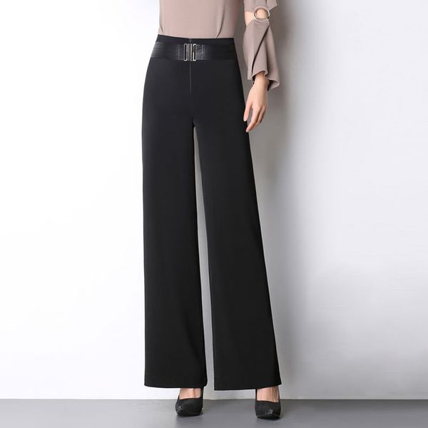

professional latin trousers lady high waist wide legs straight solid color pants women national standard modern trousers h711, Black;red