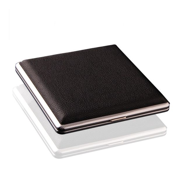 

stainless steel cigarette case man pu moisture proof waterproof cigarettes box men black boxes new arrival 4 8hr l1