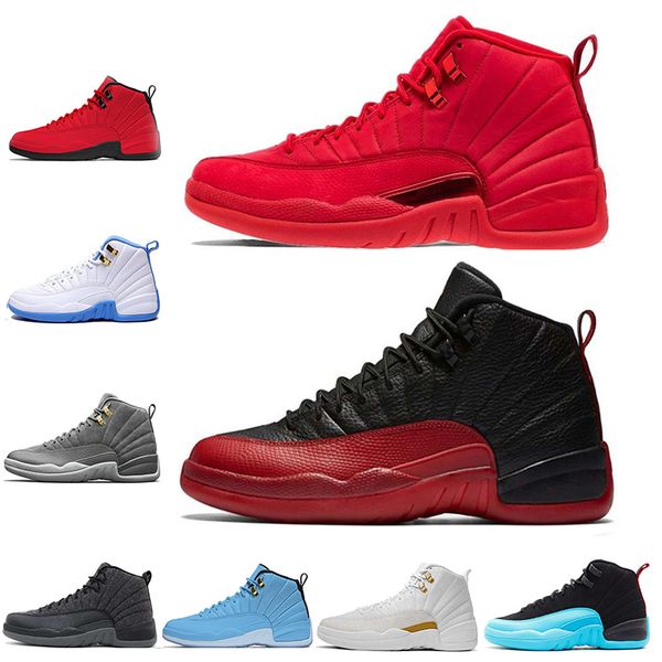 

mens 12s basketball shoe winterized wntr gym red michigan bordeaux 12 the master flu game taxi sports sneaker trainers size 7-13