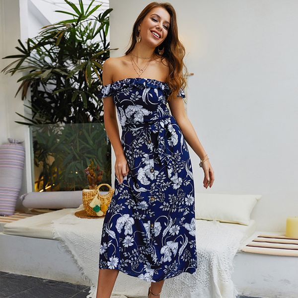 

women's dress ladies holiday summer button down casual fashion floral print, Black;gray