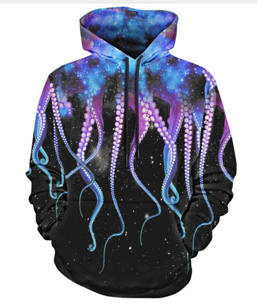 

Новые Моды для Женщин / Мужчин Осьминог Коготь Galaxy Harajuku Стиль Смешные 3D Печатные П