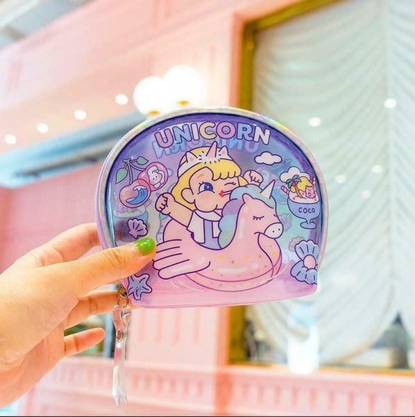 

cute clear toiletry cosmetic bags women girls transparent pvc mini bags makeup shell bag zipper mini cosmetic