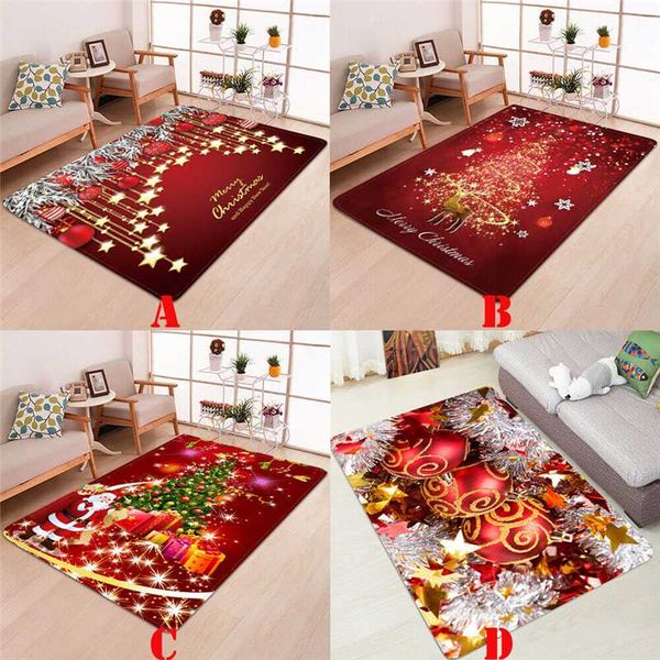 Santa Door Floor Mat Christmas Area Rug Holiday Kitchen Bedroom