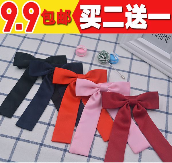 

korean-style womens collar flower england college wind hand ribbon hole-bow tie shirt bow jk sailor suit tie, Black;gray