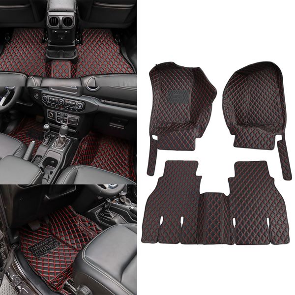 

car styling floor mats artificial leather mat for wrangler jl 2018 accessories 4 doors luxury waterproof floor mat for