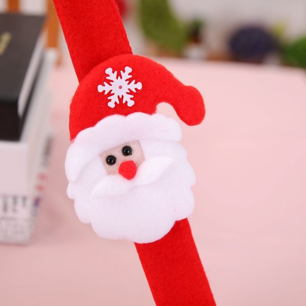 

santa claus decorations bracelet 24pcs/lot children's new year gifts christmas ornament bracelet kid creative flexible wristband