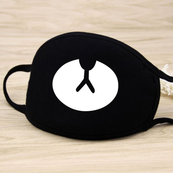 

anime dustproof dust men mouth cotton women cartoon black face anti cycling reuseable health bear pattern muffle masks