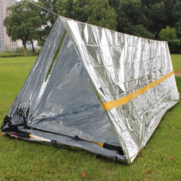 

2019 outdoor temporary emergency shelter multi-functional reusable survive exploration leisure camping tent silver