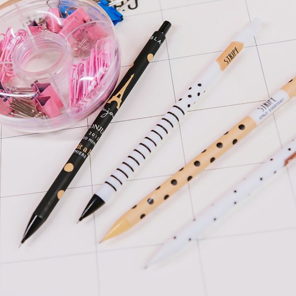 

1pcs 0.5mm cute kawaii plastic mechanical pencil lovely dots tower automatic pen for kid school supplies gift for girls boys, Blue;orange