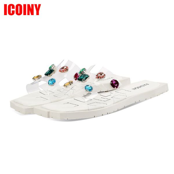 

slippers women 2020 summer transparent shoes woman sandals high heel beach leisure slides open toe plus size ladies, Black