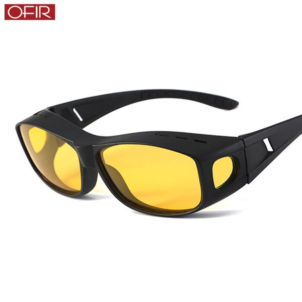 

ofir 2018 new fashion polarized night vision goggles men's driver's special polarizer men's retro square sunglasses, White;black
