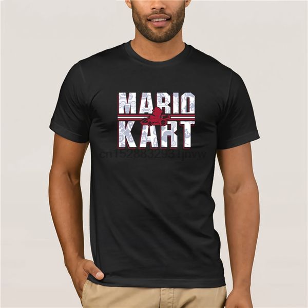 

2020 mario kart t shirts super mario tshirt men cotton vintage letter, White;black