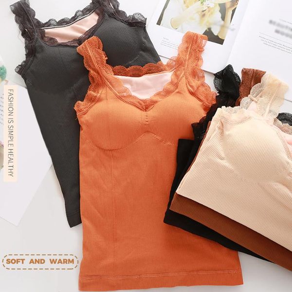 

2020 women thermal vest underwear sleeveless waistcoat tank winter velvet thicken basic petal neckline warm underwear, White;black