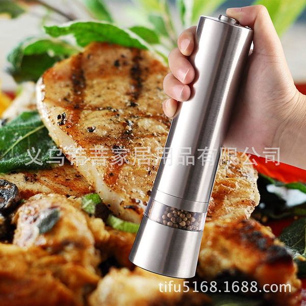 

201 Stainless Steel Grinder Electric Muller The New Electric Milling Machine ABS Acrylic Salt Shakers with Ceramic Grinding Core