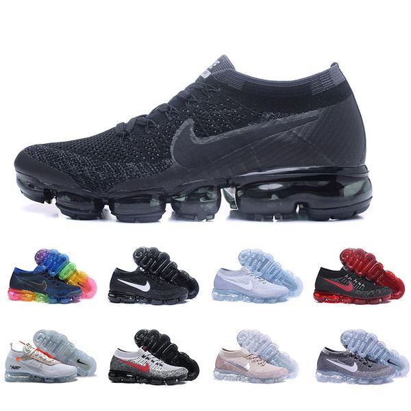

air vapormax flyknit 1.0 cushion running shoes tn men triple black white off white women designer sneakers air maxes cushion trainers