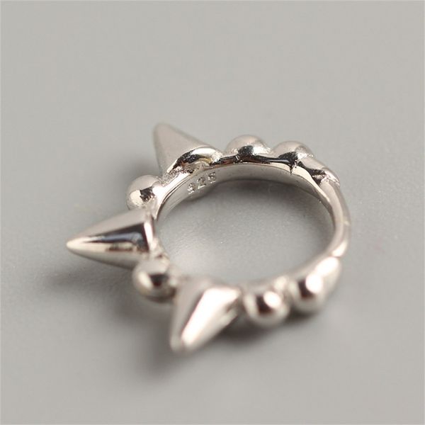 

trendy punk style ear button s925 sterling silver round bead riveting stud earrings christmas gifts pendientes de moda#2