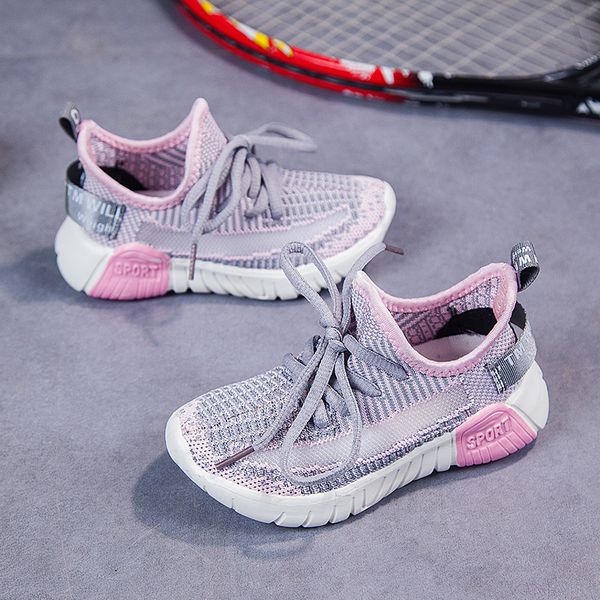 

norbechichi childrens sneakers womens 2020 spring knitted mesh breathable coconut student casual shoes wholesale, Black