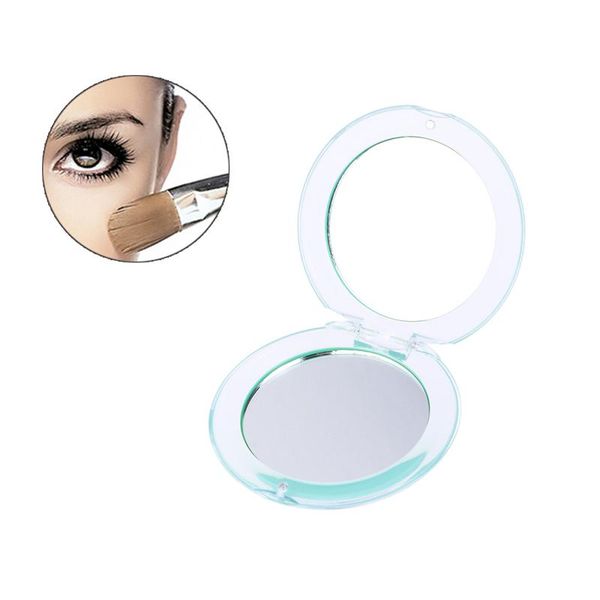 

round creative portable small mirror sweet simple acrylic folding double sided mirror (yellow
