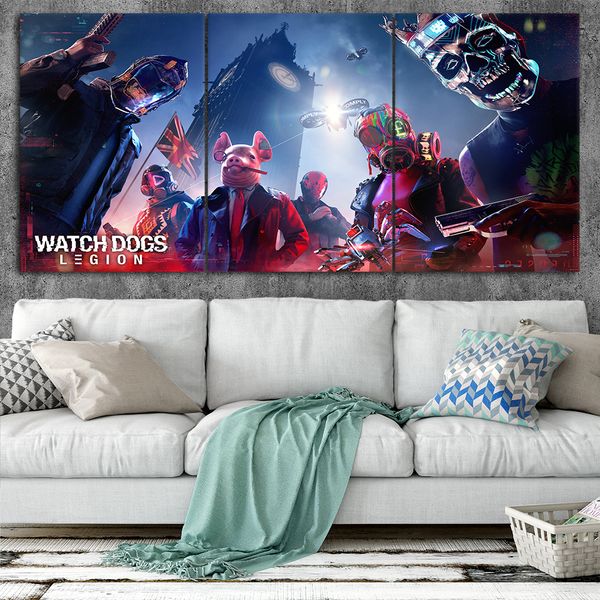 

watch dogs legion art style c1 canvas posters home decor wall art framework 3 pieces paintings for living room hd prints game pictures