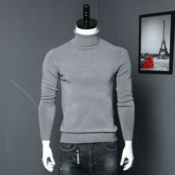 

new solid men sweater high neck thick casual fashion pullovers mens turtleneck slim fit long sleeve sweaters male autumn clothes, White;black