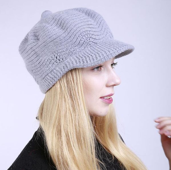 

women's winter fall hat knitted ski hats thick warm hat cap bonnet skullies beanie soft knitted beanies, Blue;gray
