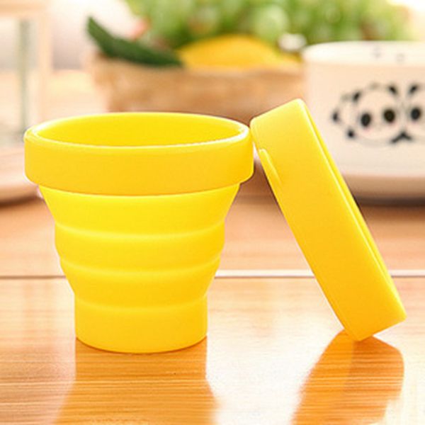 

folding cups 170ml food grade water cups gargle travel silicone retractable coloured portable outdoor coffee handcup vtky2374