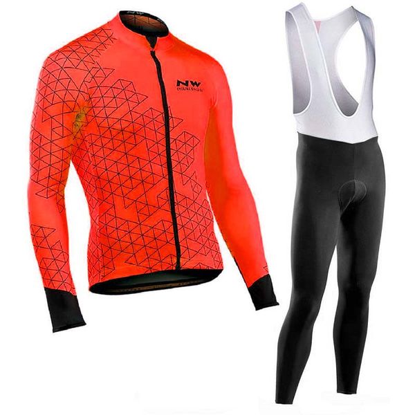 

nw 2020 spring autumn cycling jersey set men bike jersey bicycle clothing long sleeve clothes maillot ropa ciclismo hombre c25, Black;blue