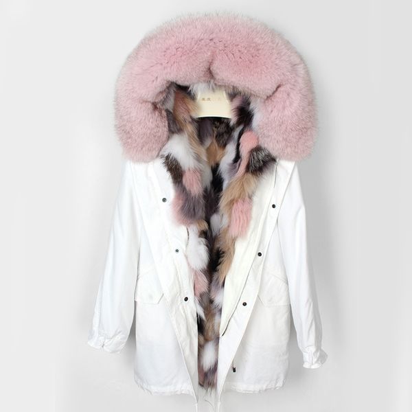 

multi color genuine fur lining jacket coat fur hooded women parka coats lady winter warm outerwear vf9117, Black