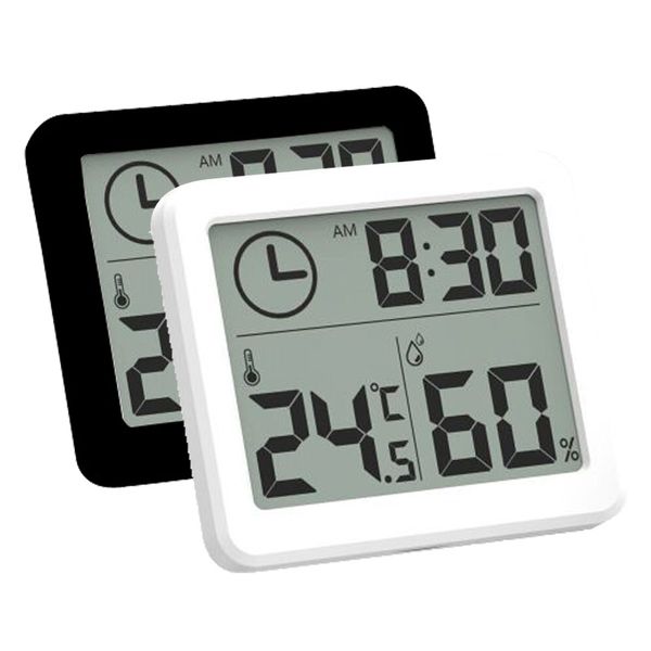 Ультратонкая цифровая температура Влажность Таблица Часы Автоматический мониторинг Большой ЖК-экран Многофункциональные электронные часы