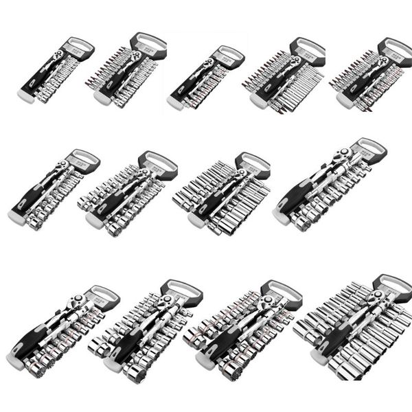 

1 set socket ratchet wrench spanner common hand socket bicycle car repair tool