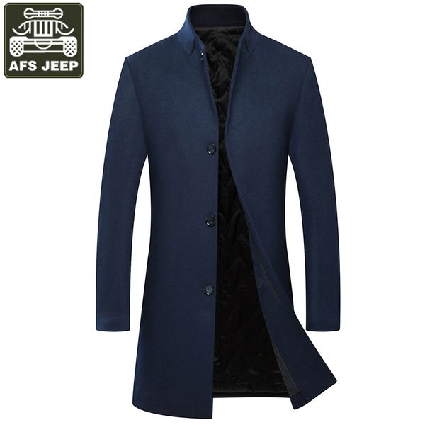 

woolen coat men's trench coat for men winter thick warm wool abrigo hombre overcoat x-long men trench casaco masculino 3xl, Tan;black