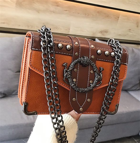 

цепь женский новый ретро заклепки сумка квадратные сумки универсальный cross body ph-cfy20060818