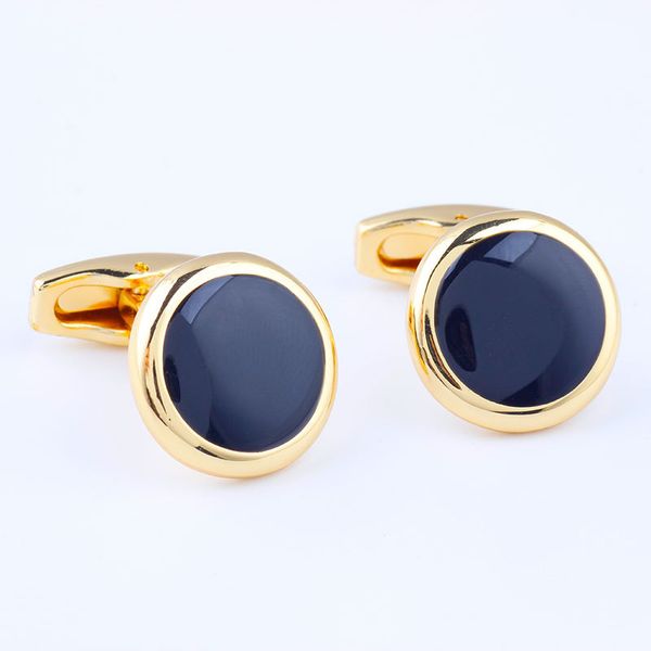 

metal cufflinks men's gifts daily accessories fashion personality french suit shirt button trendy simple round cuff links, Silver;golden
