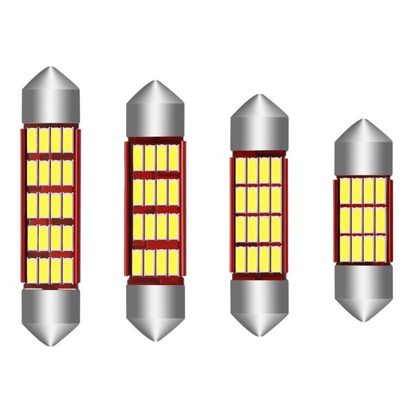 

100 pcs dome festoonled bulb light c5w error 31mm 36mm 39mm 42mm festoon c10w 4014 smd auto car styling interior external lights canbus