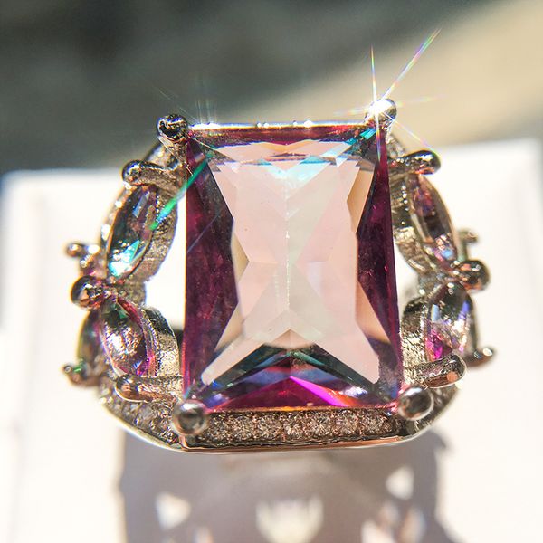

fashion-new selling hand jewelry creative fashion high-end seven-color zircon horseeye diamond ring, Golden;silver