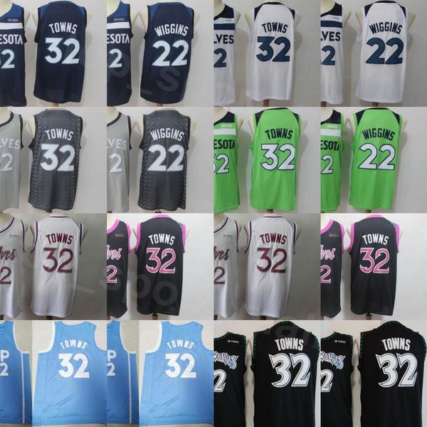 

men basketball karl anthony towns jersey 32 andrew wiggins 22 edition earned city all stitched navy blue black white green good quality, Black;red