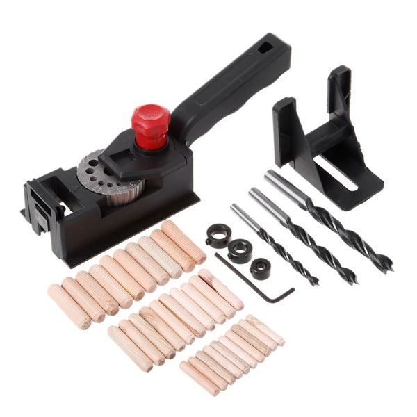 

38pcs/set Punch Locator 10 Holes Woodworking Punching Positioning Fixture Device DIY 3mm-12mm Bit Limit Ring Kit With Scale Rule