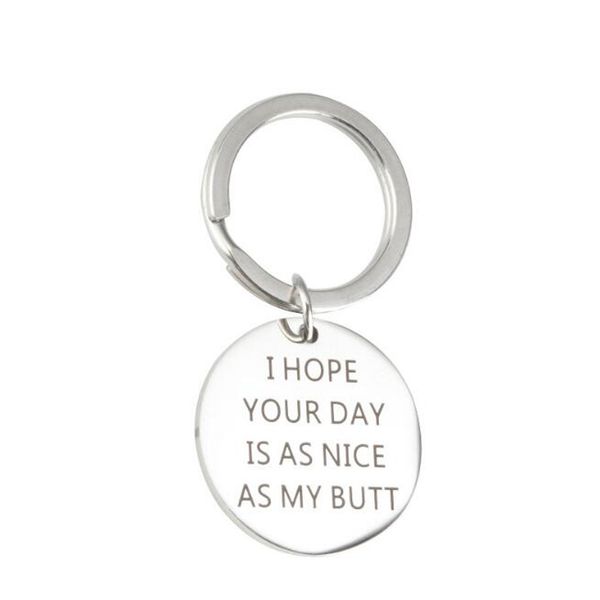 

i hope your day is as nice as my butt humor pendant key chain gift romantic gifts for boyfriend girlfriend couple gift, Silver